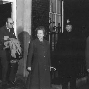 Margaret Thatcher PM pictured outside Downing Street, London, 15th January 1982 Margaret Thatcher PM pictured outside Downing Street, London, 15th January 1982