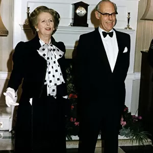 Margaret Thatcher Prime Minister with her husband Denis Thatcher in evening dress