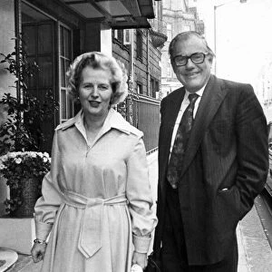 Margaret Thatcher and Reginald Maudling arriving at meeting at Claridges