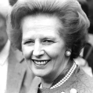 Margaret Thatcher smiling during campaign in Finchley - June 1987 Margaret Thatcher smiling during campaign in Finchley - June 1987