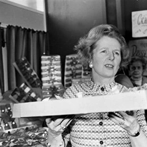 Margaret Thatcher visiting christmas cracker factory - November 1977