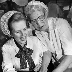 Margaret Thatcher visiting food factory in south London - June 1983