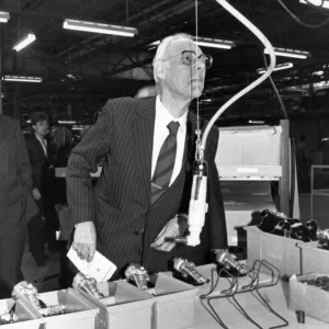 Margaret Thatcher visits the Nissan Car factory in Washington with Husband Dennis Margaret Thatcher visits the Nissan Car factory in Washington with Husband Dennis