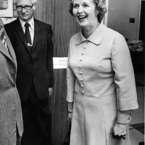 Margaret Thatcher visits the offices of the Newcastle Evening Chronicle and Journal