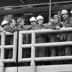 Margaret Thatcher visits Press Production Systems yard at Wallsend in Print Margaret Thatcher visits Press Production Systems yard at Wallsend in Print