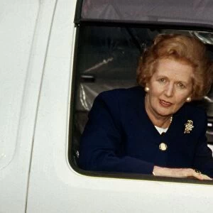 Margaret Thatcher visits the Volvo Truck plant in Irvine, North Ayrshire