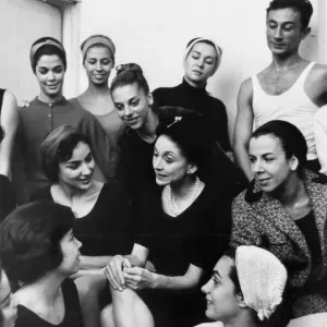 Margot Fonteyn talking with dancers from the Brazilian Ballet during their rehearsals