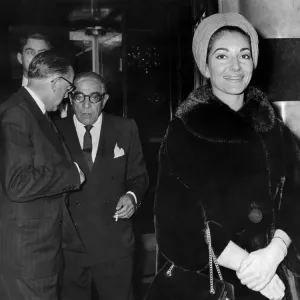 Maria Callas leaving the Savoy Hotel Print