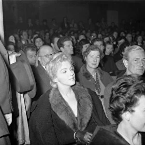 Marilyn Monroe at the Royal Court Theatre Watching a play November 1956