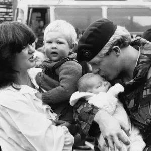 Marine Andrew Riley delighted to see his baby son Darren 4 weeks old born while Andrew Marine Andrew Riley delighted to see his baby son Darren 4 weeks old born while Andrew