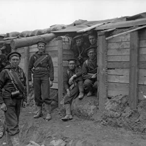 Marines seen here in their bomb proof shelters at the last line of defence on the Lierre