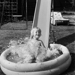 Mark Gordon in Paddling Pool Print 28th June 1976 Mark Gordon in Paddling Pool Print 28th June 1976