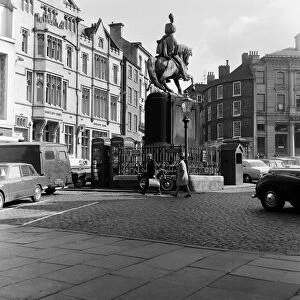 Market Place in Durham City, County Durham. 24th May 1969