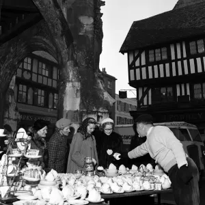 Salisbury Market Scene Print 5th December 1952 Salisbury Market Scene Print 5th December 1952