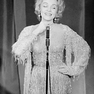 Marlene Dietrich Actress on stage in Paris November 1959