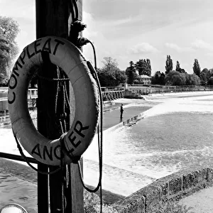 Marlow Weir, within Wycombe district in south Buckinghamshire. 1st June 1954