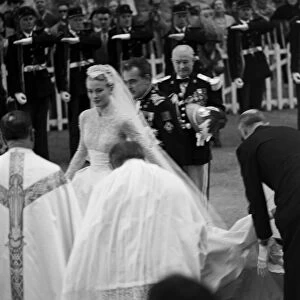 The marriage of Grace Kelly to Prince Rainier III of Monaco. 19th April 1956