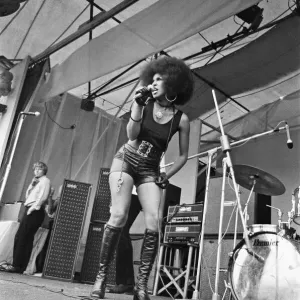 Marsha Hunt sings at The Isle of Wight Music Festival on Saturday 30th August 1969 Marsha Hunt sings at The Isle of Wight Music Festival on Saturday 30th August 1969