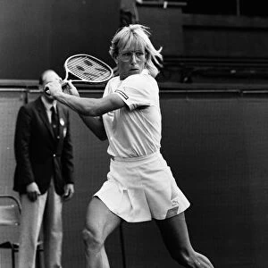 Martina Navratilova competing in the 1985 Wimbledon Championships