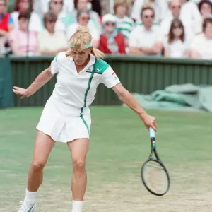 Martina Navratilova during her Ladies Singles Final against Steffi Graf in 1988 Martina Navratilova during her Ladies Singles Final against Steffi Graf in 1988