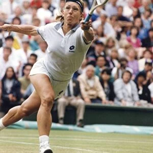 Martina Navratilova playing tennis at Wimbledon. 30th June 1992