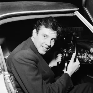 Marty Wilde singer, pictured sitting at wheel of motorcar, 12th February 1959 Marty Wilde singer, pictured sitting at wheel of motorcar, 12th February 1959
