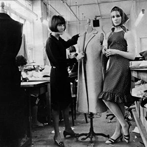 Mary Quant British Fashion Designer at her design studio April 1964