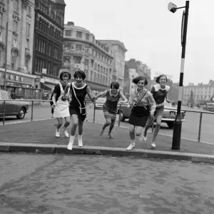 Mary Quant and her Ginger Group in Market Street Manchester Print