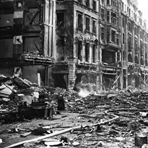Marylebone, London, in circa April 1941. The street is filled with debris from