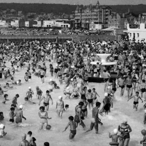 Weston-super-Mare Pool Scene Print, 1959