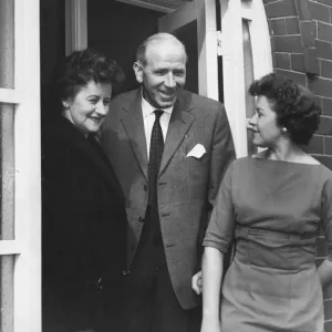 Matt Busby, Manchester United Manager, delighted to be back home in Chorlton-cum-Hardy Matt Busby, Manchester United Manager, delighted to be back home in Chorlton-cum-Hardy