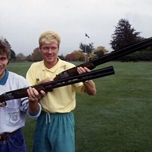 Maurice Johnston & Ally McCoist with shotguns August 1989
