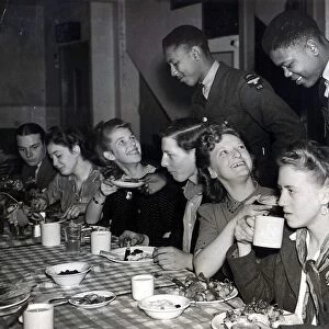 May 1944 WW2 Soldiers from the Jamaican Army Pictured during a social evening as they