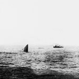 May 31, 1916: The two shattered halves of HMS Invincible the flagship of the 3rd