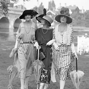 May Cambridge, Alvira Anderson and Phyllis Sellick show off the fashions to be seen at