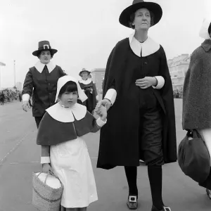 Mayflower May 1970 - Women and children dressed as pilgrims Mayflower May 1970 - Women and children dressed as pilgrims