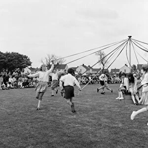 Maypole Dancing, Roseworth, Stockton-on-Tees, County Durham, England, Circa May 1972