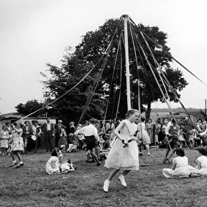 Maypole Dancing at Wishford, Wiltshire 1959