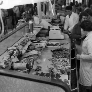 Meat Counter, Stockton Market, North East England, Circa 1959