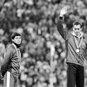 Medal ceremony after final of Mens 800 metres at the 1980 Summer Olympics in Moscow