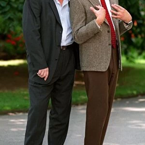 Mel Smith with Rowan Atkinson at Mr Bean Photocall July 1997