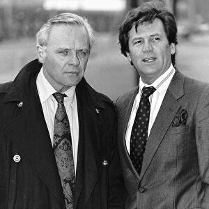 Melvyn Bragg TV arts programme presenter and Sir Anthony Hopkins Actor chat during their