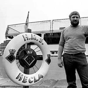 A member of the crew of survey vessel HMS Hecla. 06 / 10 / 80