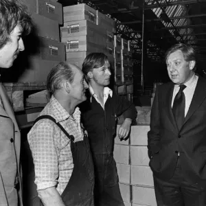 Member of Parliament for Birmingham Sparkbrook Roy Hattersley talks to workers at the M. E Member of Parliament for Birmingham Sparkbrook Roy Hattersley talks to workers at the M. E