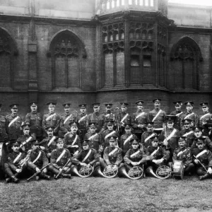 Members of the 2nd East Lancaster Royal Field Artillery pose at Ardwick in 1915 before
