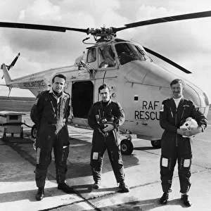 Three members of the Air Sea Rescue team on standby duty at their RAF Brawdy base in