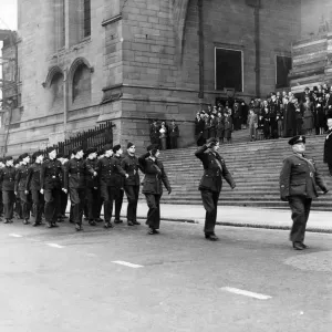 Members of the Air Training Corps on parade walking past the Anglican Cathedral in Members of the Air Training Corps on parade walking past the Anglican Cathedral in
