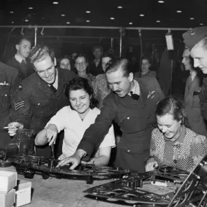 Members of an aircraft factory who recently visited an RAF Squadron