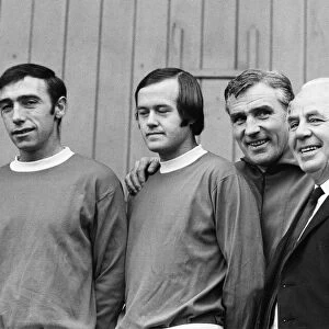 Members of the Bristol Rovers football team with manager Bill Dodgin in their team