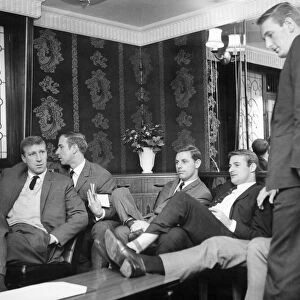 Members of the England Team relax at their Liverpool hotel